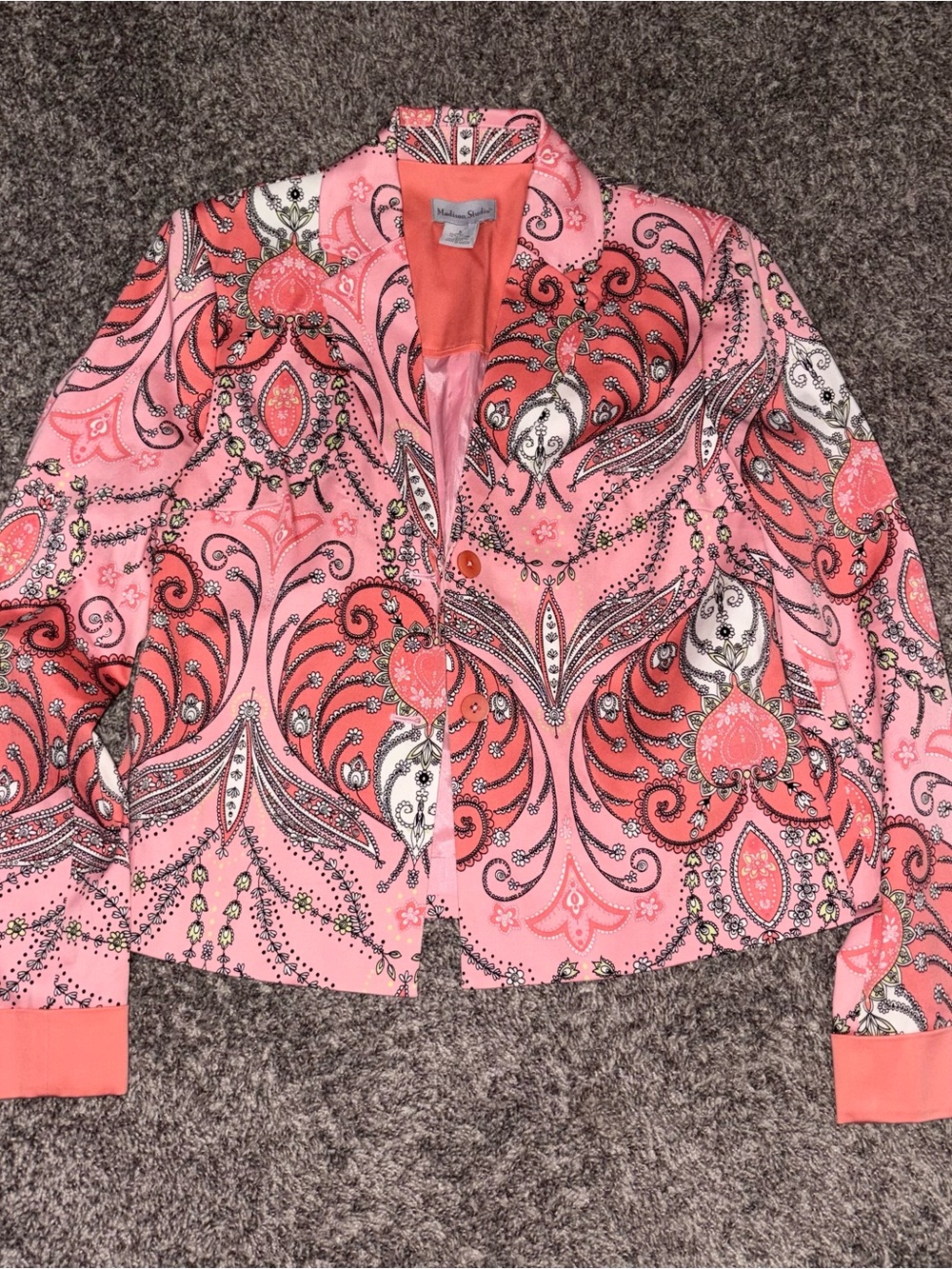 Madison studio Pink Printed Cropped Jacket